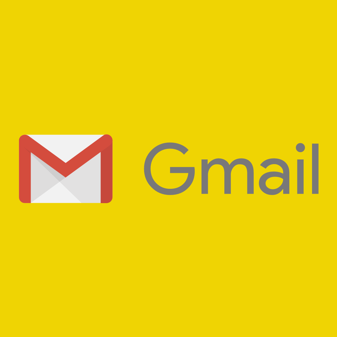 Gmail logo na rumenem ozadju.